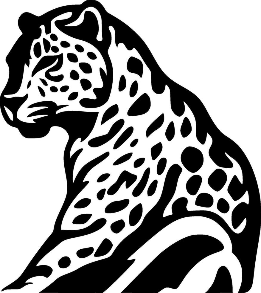 Leopard, Black and White Vector illustration