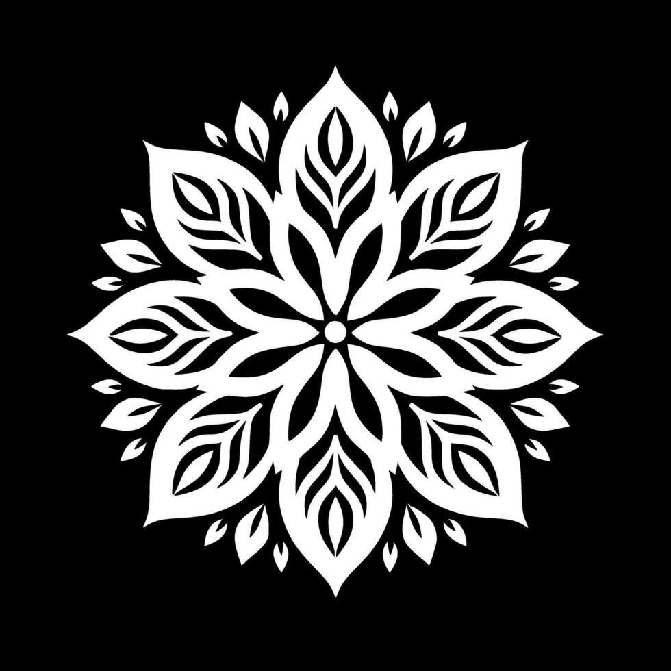 Mandala, Black and White Vector illustration