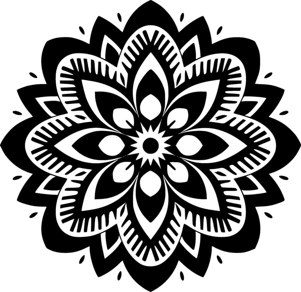 Mandala, Minimalist and Simple Silhouette - Vector illustration
