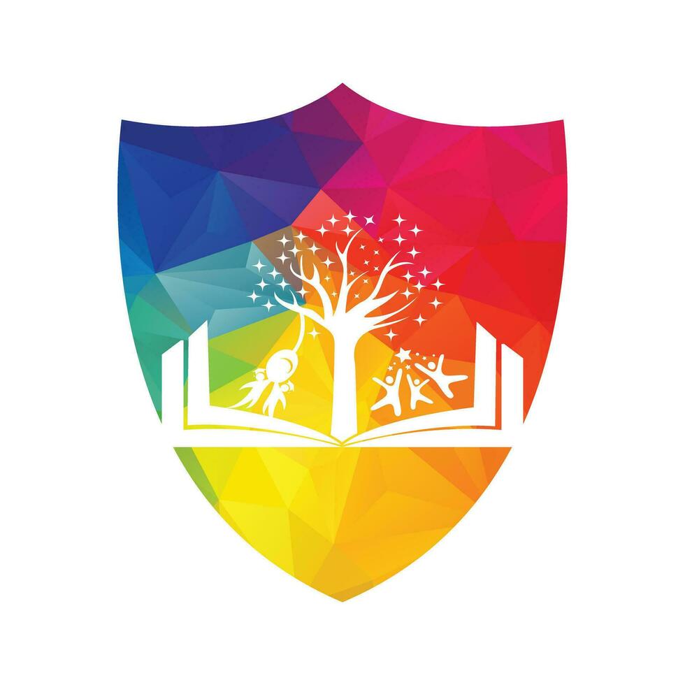Tree Kids Logo playful template vector