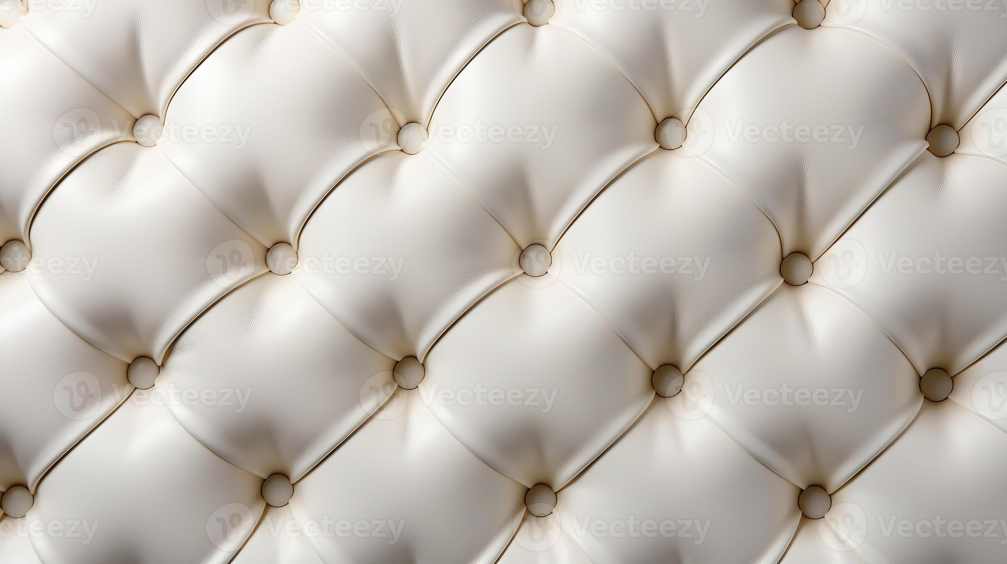 Padded white leather upholster pattern leather texture with buttons