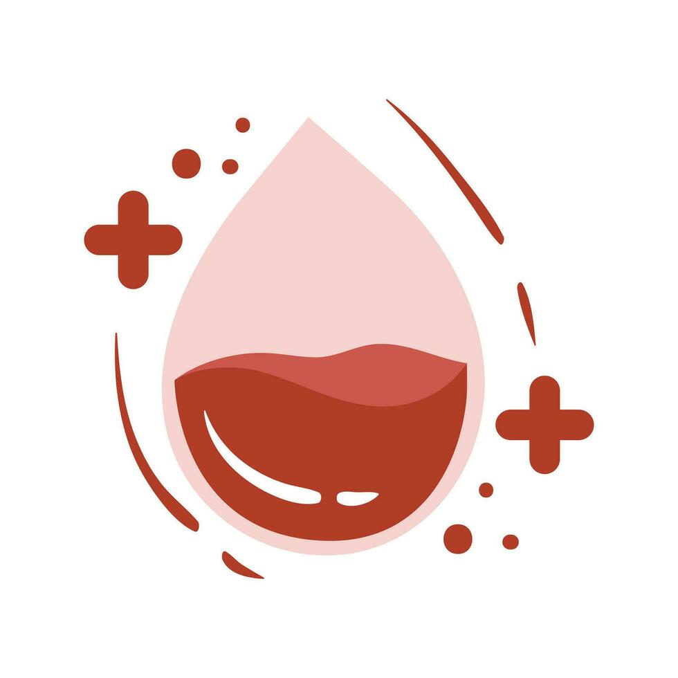 Blood Donor Element Illustration. Hand drawn Vector illustrations. Hematology icons set. Donate Blood, Health Care Concept. World Blood Donor Day. Trendy digital art. Isolated On White Background