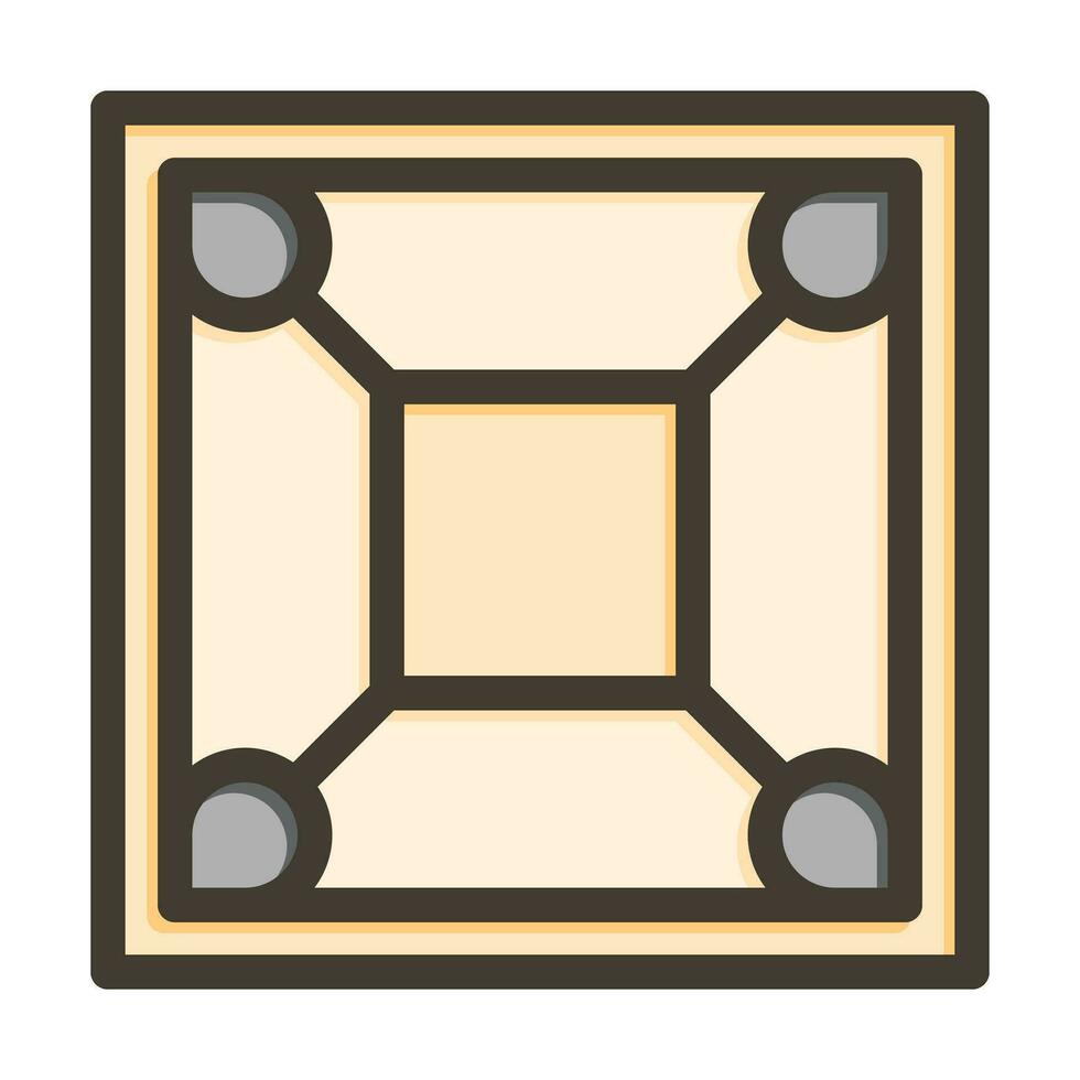 Carrom Board Thick Line Filled Colors For Personal And Commercial Use. vector