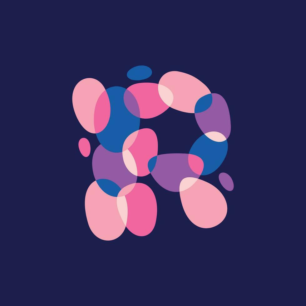 Letter R Bubble logo vector and design template