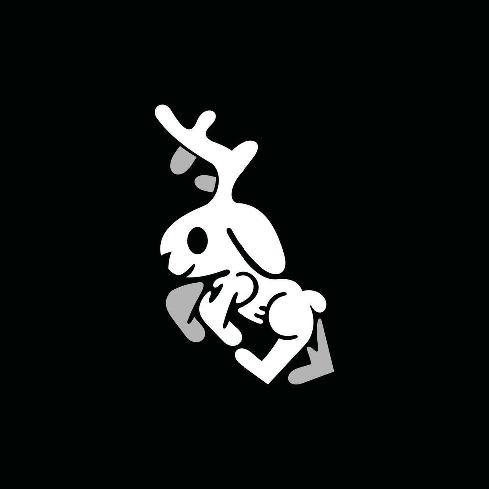Jackalope logo vector in modern style design template