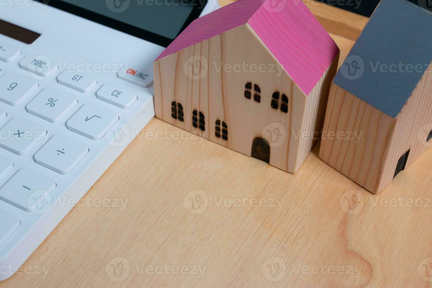 Family house dream concept, while buying a house for loved ones. photo