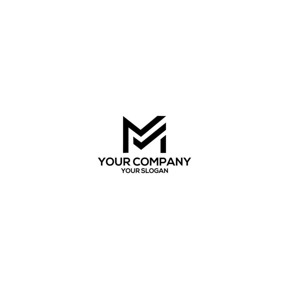 M Check Mark Logo Design Vector