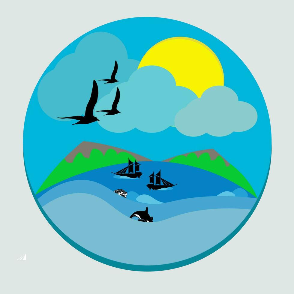 beach atmosphere artwork vector