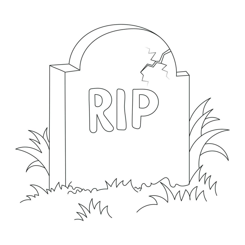 Halloween Outline Illustration , Hand Drawn Outline illustration for Coloring Book vector