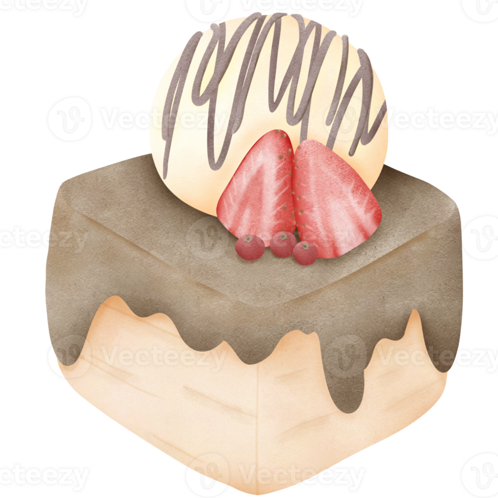 delicious toast and vanilla ice cream png