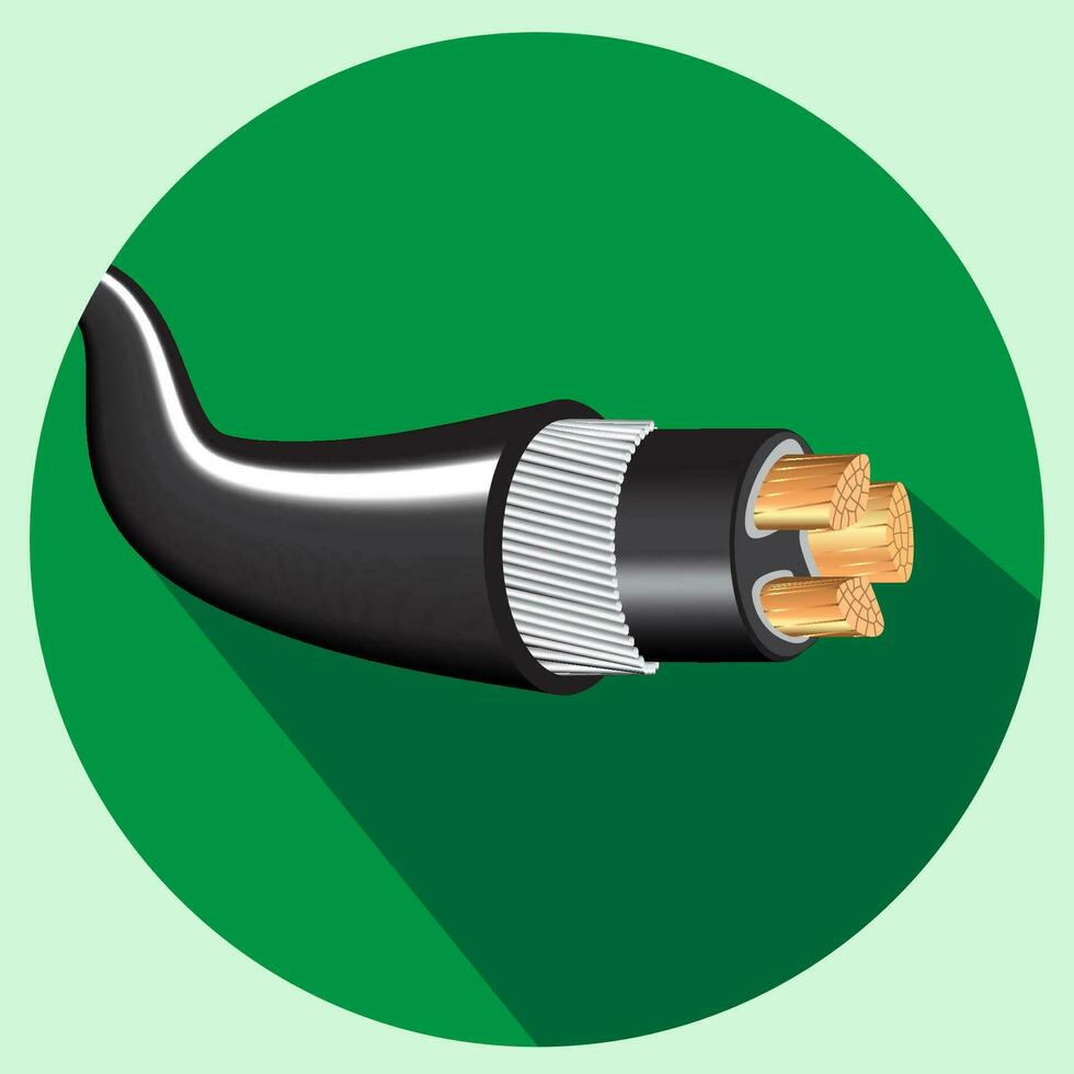 electrical wire logo on green circle background for making logos, signs, symbols, etc. vector