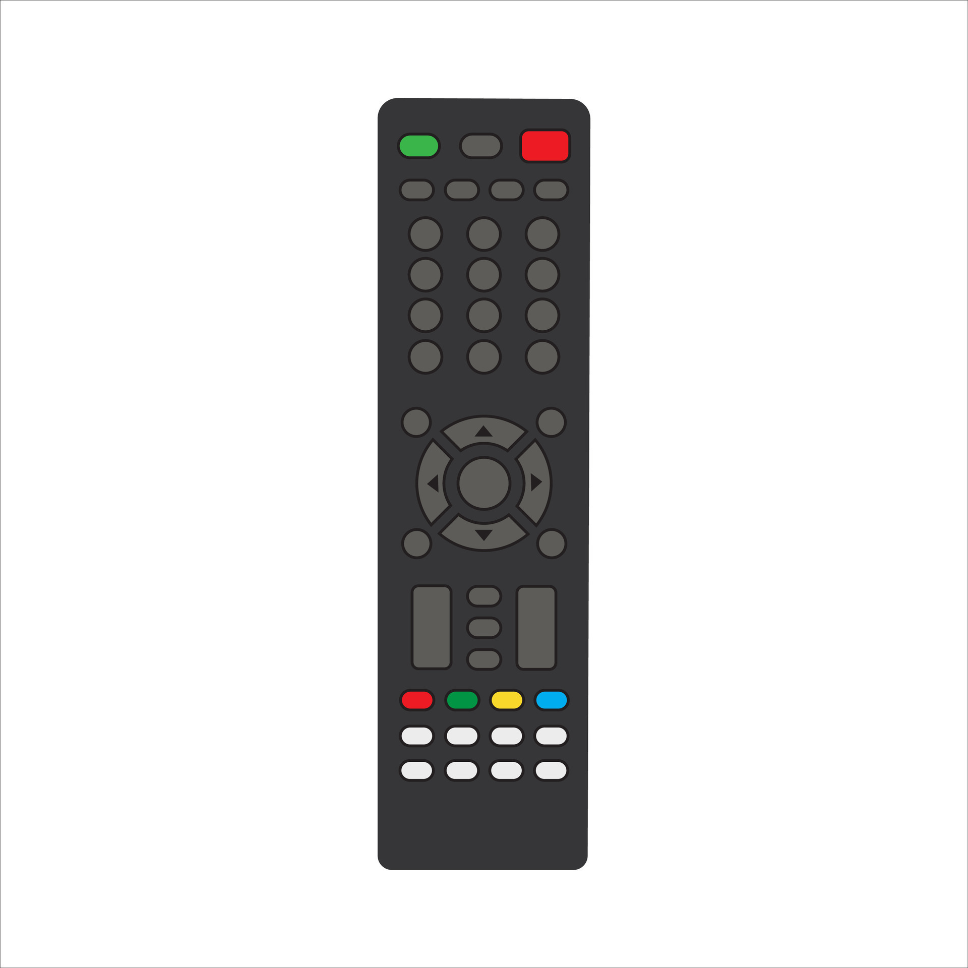 TV remote control device isolated on white background Television