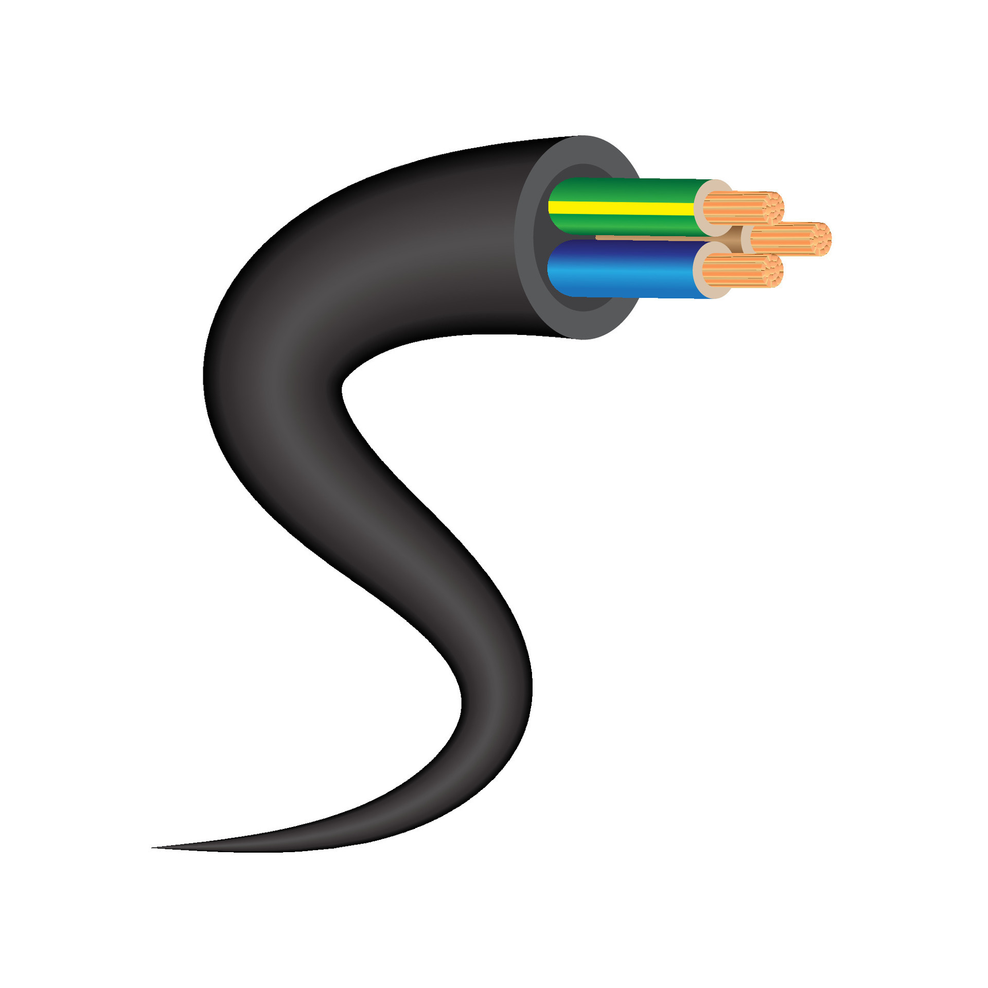 Closeup of electrical wire vector on a white background. 27214226