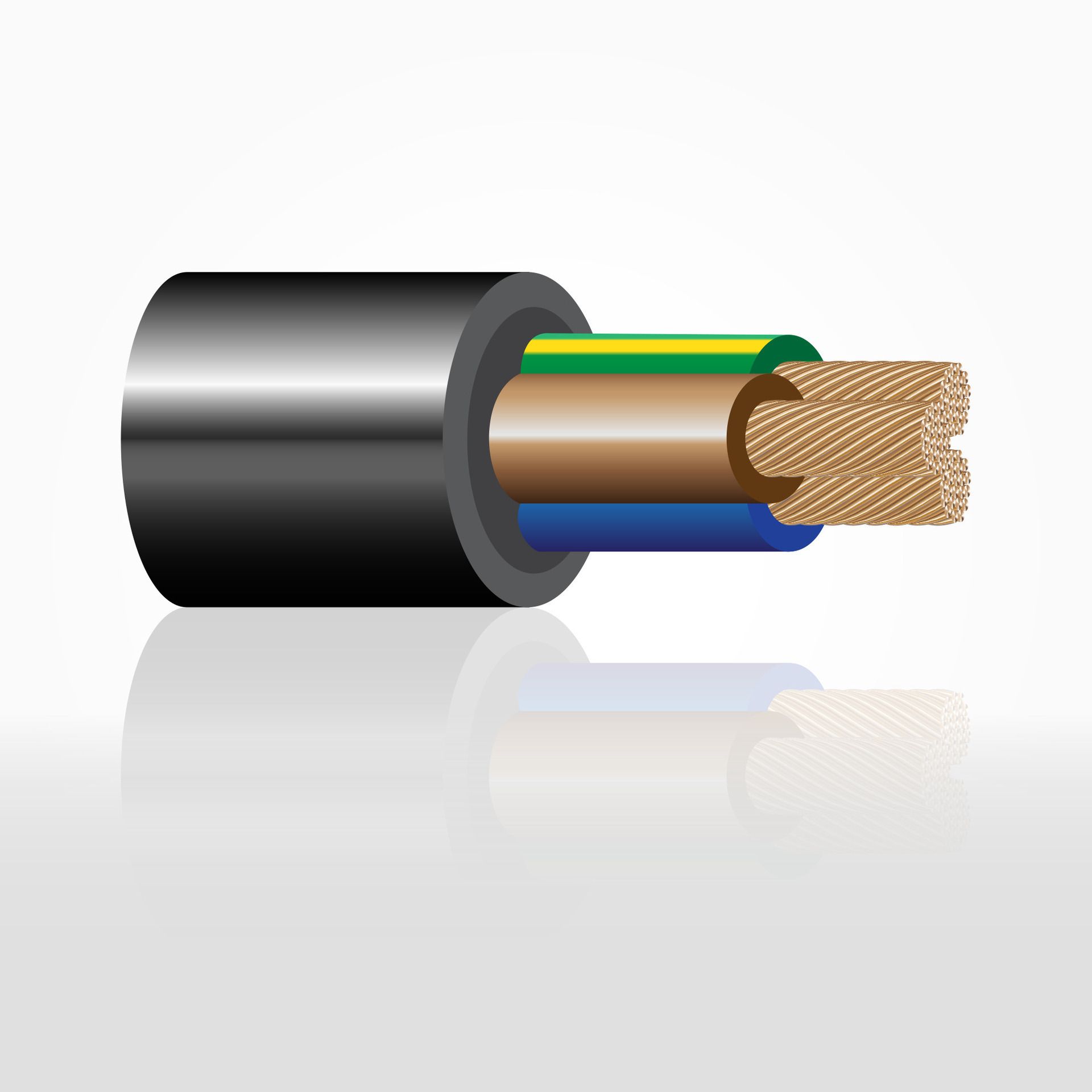 Closeup of electrical wire vector on a white background. 27214235