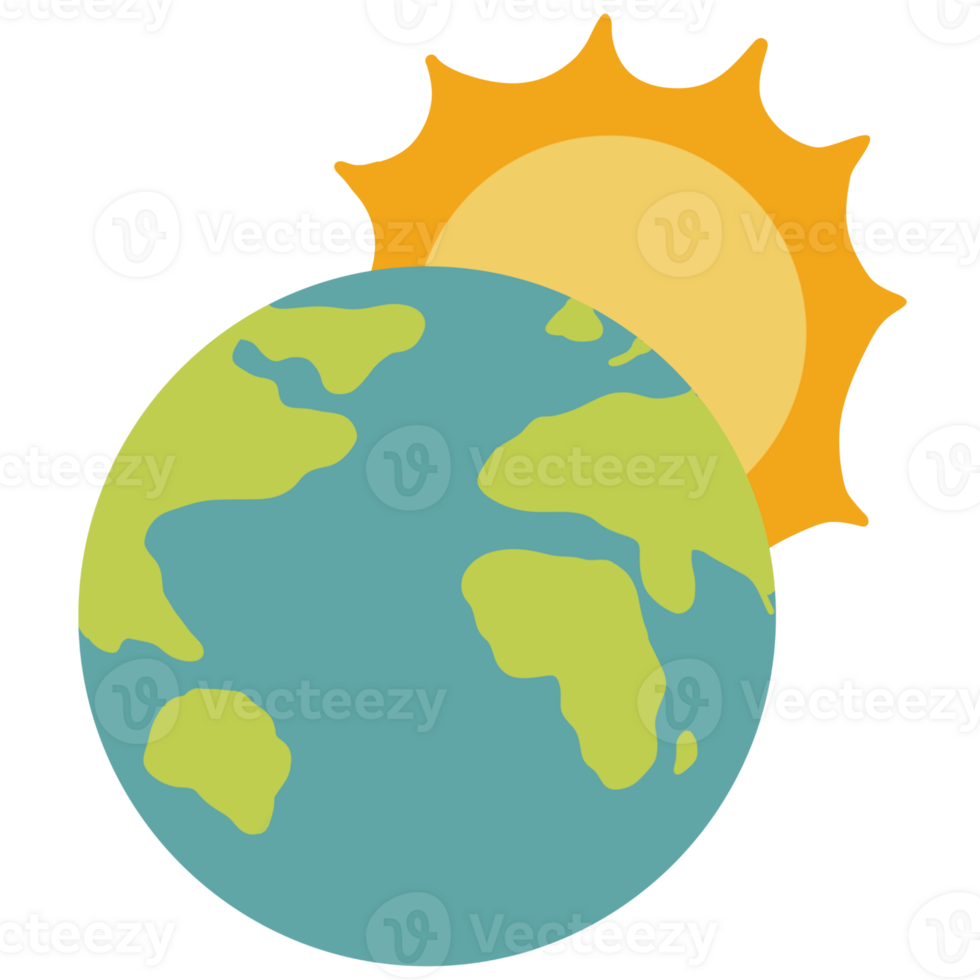 Global climate change illustration png