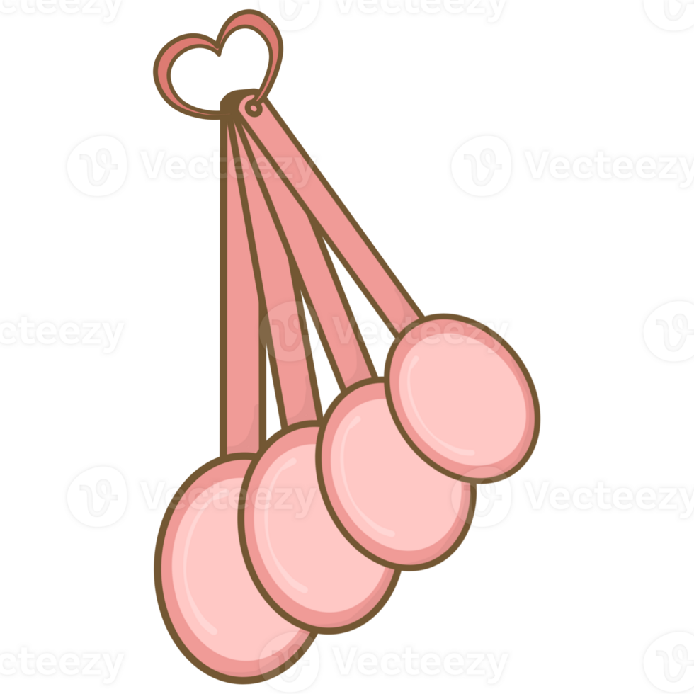 Baking stuff in cute pink color illustration png