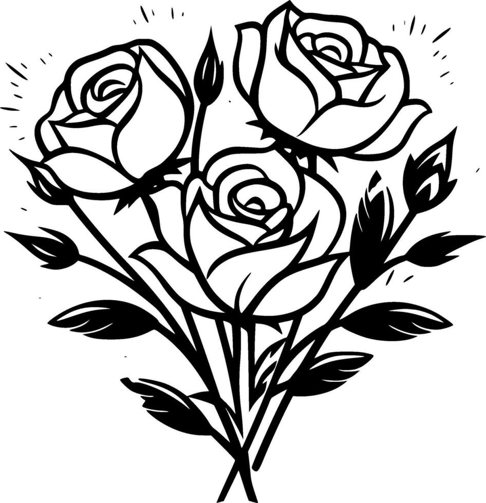 rosas - minimalista y plano logo - vector ilustración