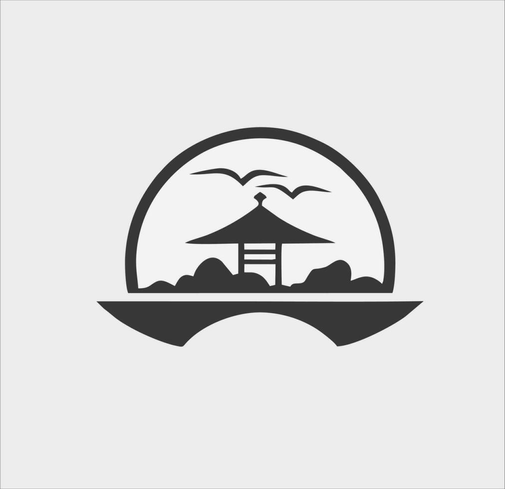 sensoji temple minimalist logo vector