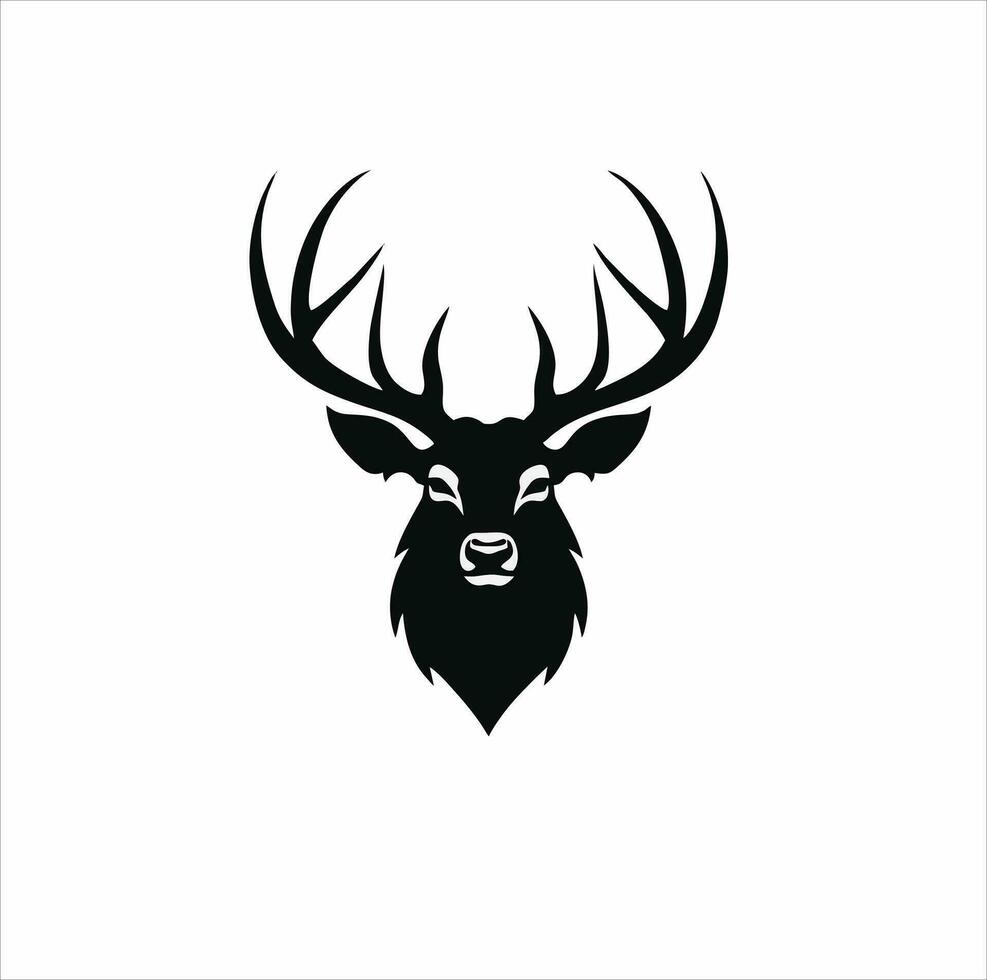 ciervo cabeza logo vector ilustración sencillo diseño