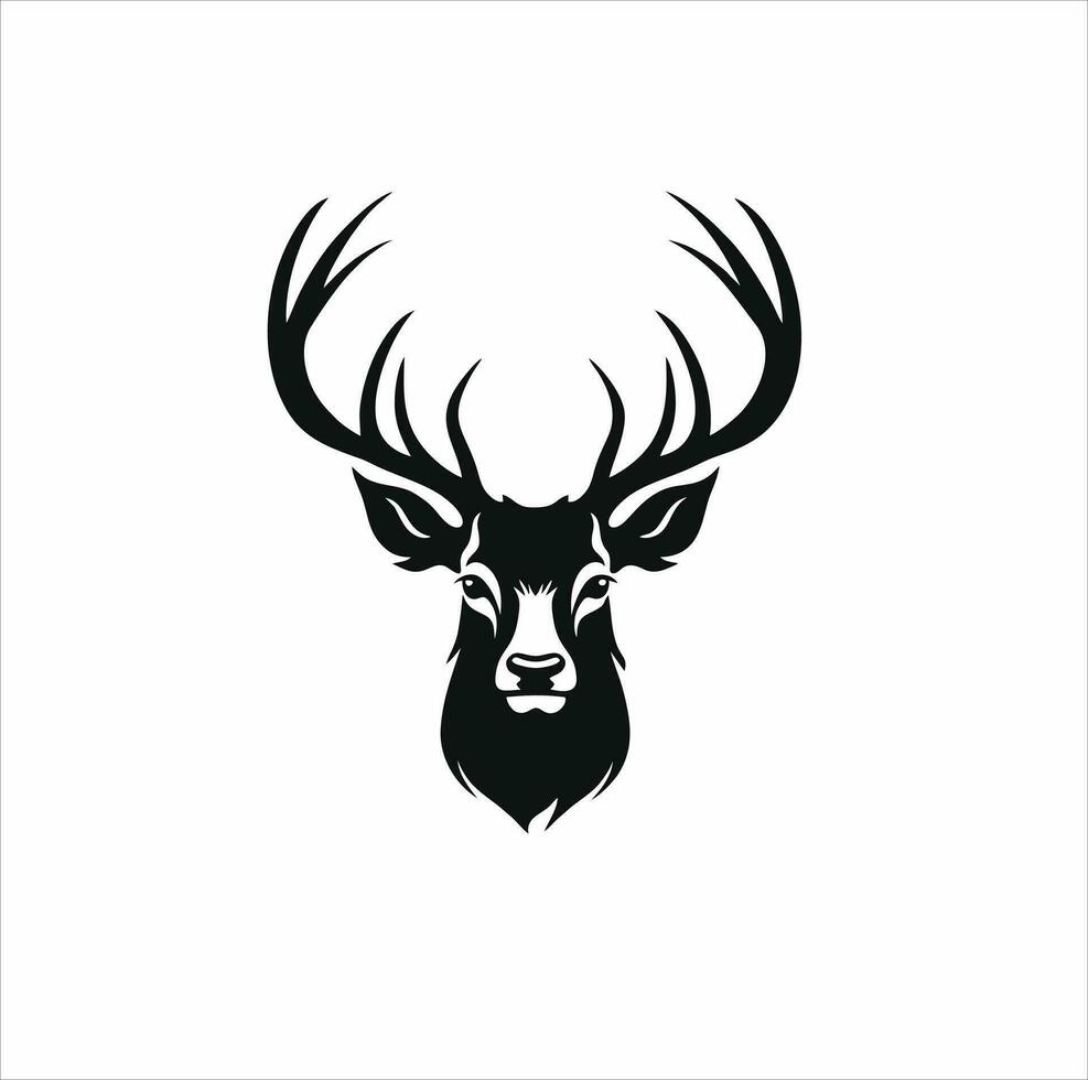 deer head logo vector illustration simple design