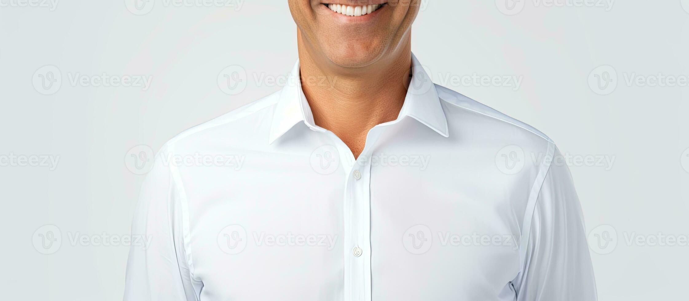 Happy smiling casual entrepreneur in white shirt photo