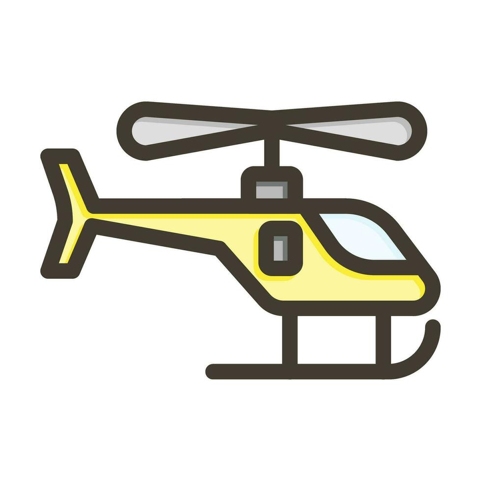 Toy Helicopter Thick Line Filled Colors For Personal And Commercial Use. vector