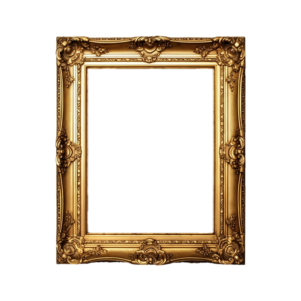 Photo Frame, Frame Png, Gold Frame Png, Transparent background, AI Generated png