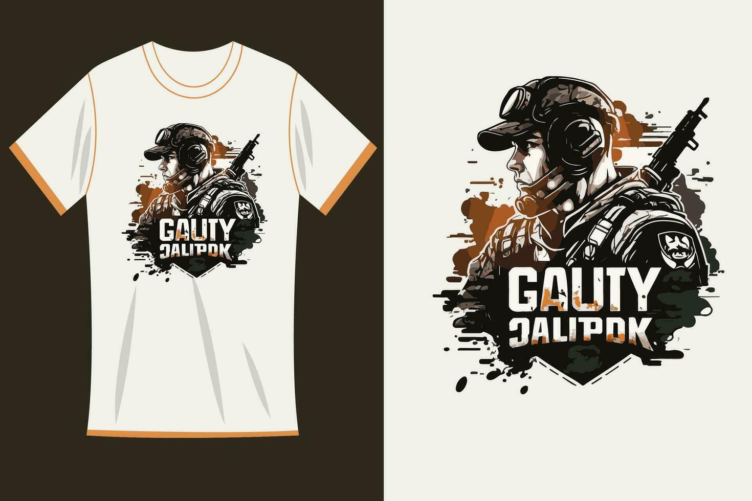 T Shirt and mascot gaming logo template design vector