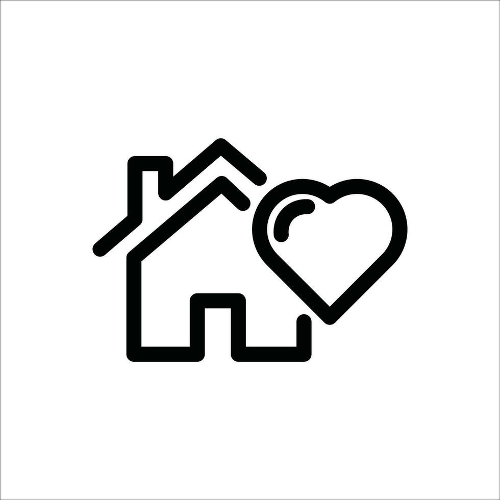 corazón hogar, casa icono diseño vector