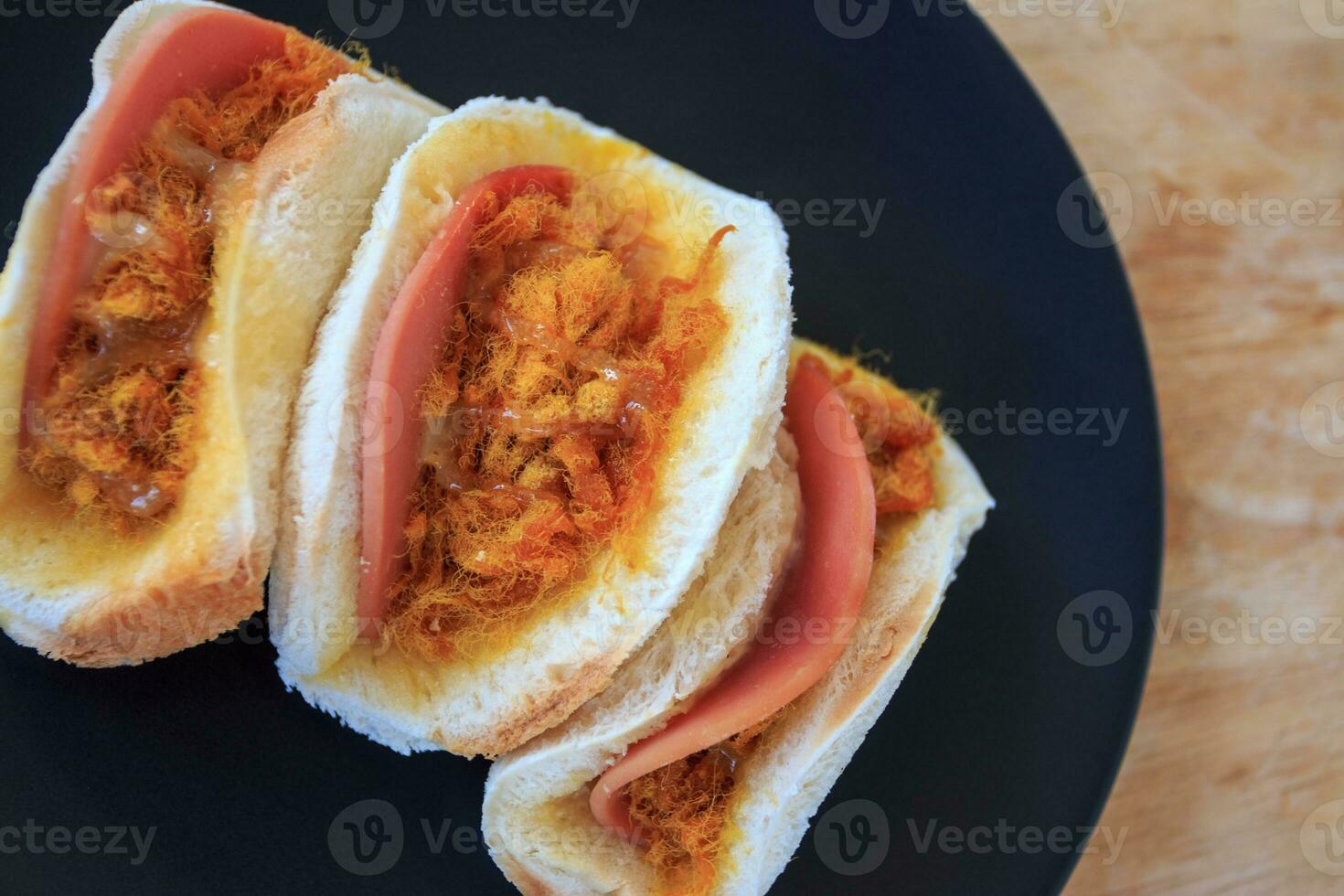 tradicional sándwiches, sedoso Cerdo y jamón ensalada vendaje foto