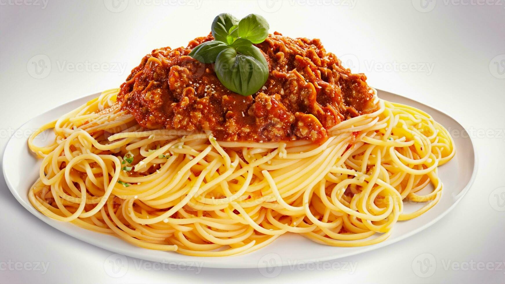 Spaghetti isolated on white background. Ai Generative photo