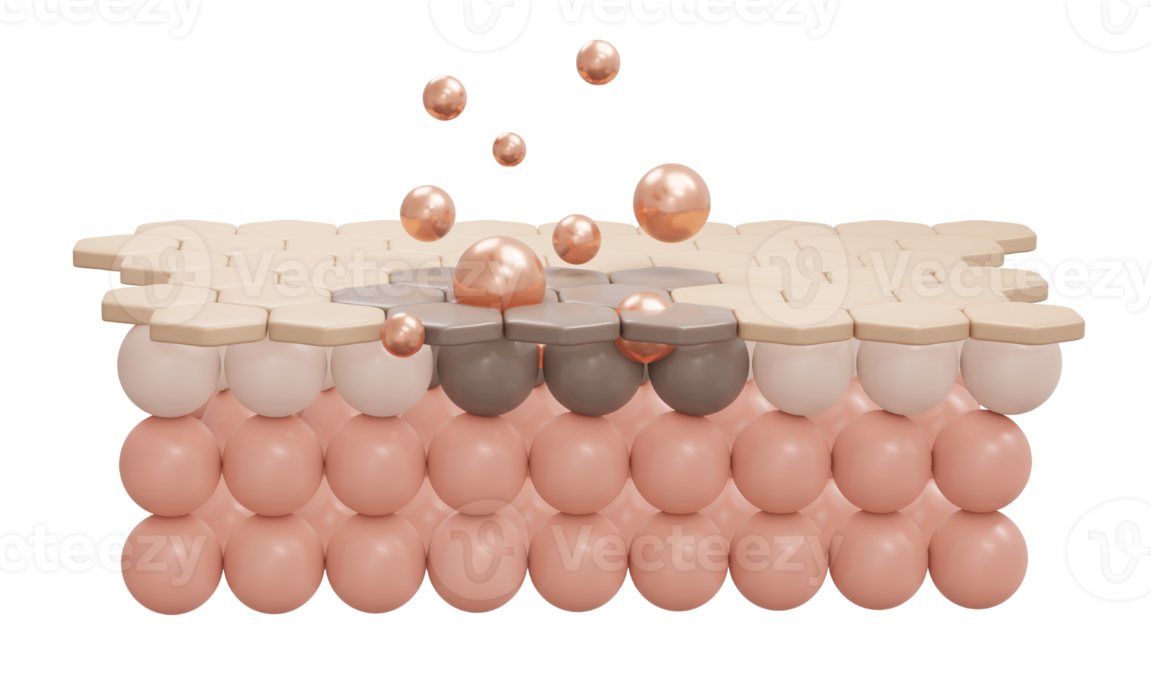 3d rendering of serum cream and vitamin drop on closeup skin cell with dark spot layer for cosmetic advertise. 3D Render illustration. png