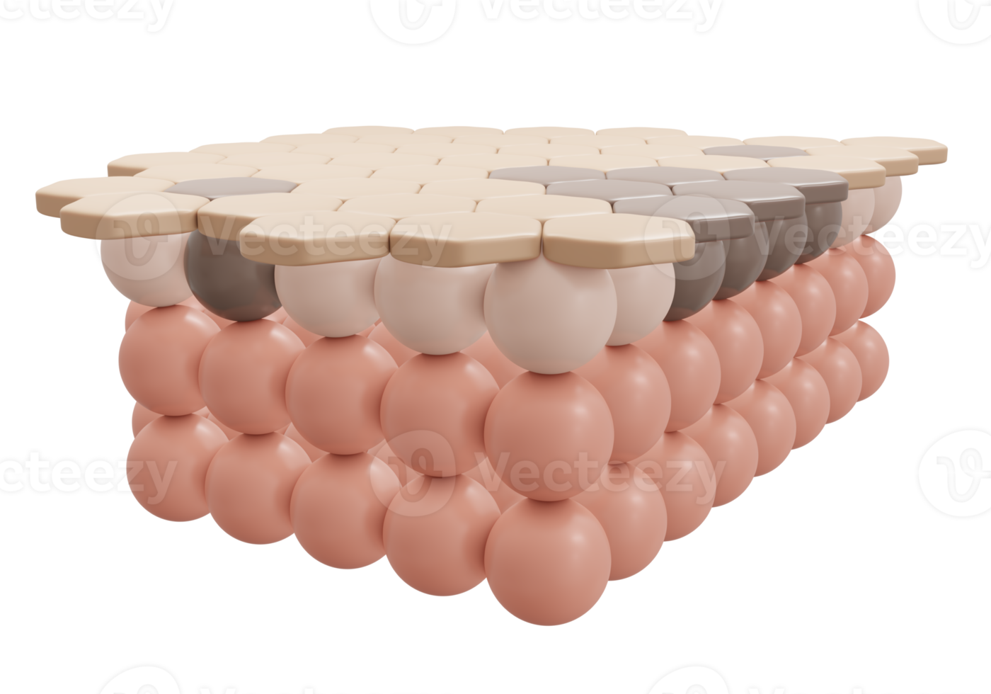 3d rendering of skin cell with dark spot layer for cosmetic advertise. 3D Render illustration. png