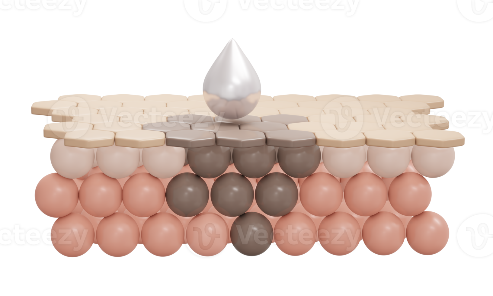 3d rendering of serum cream and vitamin drop on closeup skin cell with dark spot layer for cosmetic advertise. 3D Render illustration. png