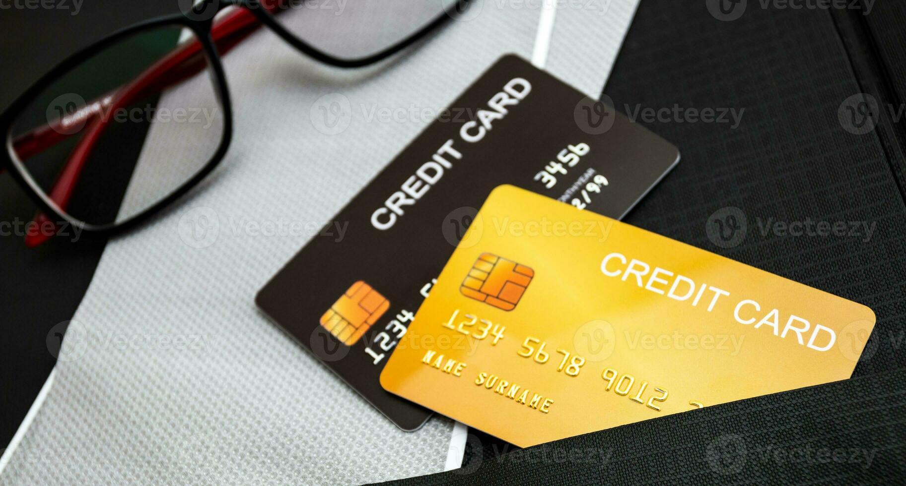 Concept of finance, banking and credit cards, for use in financial matters. photo