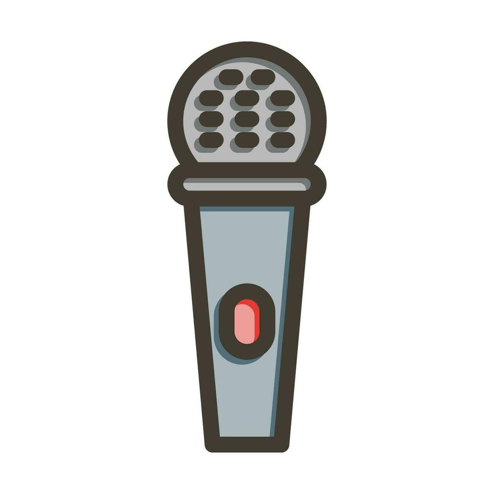 Mic Thick Line Filled Colors For Personal And Commercial Use. vector