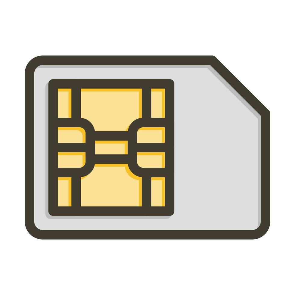 Sim Thick Line Filled Colors For Personal And Commercial Use. vector