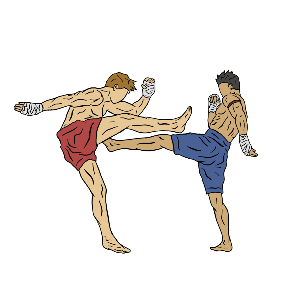 illustration muaythai fighter png