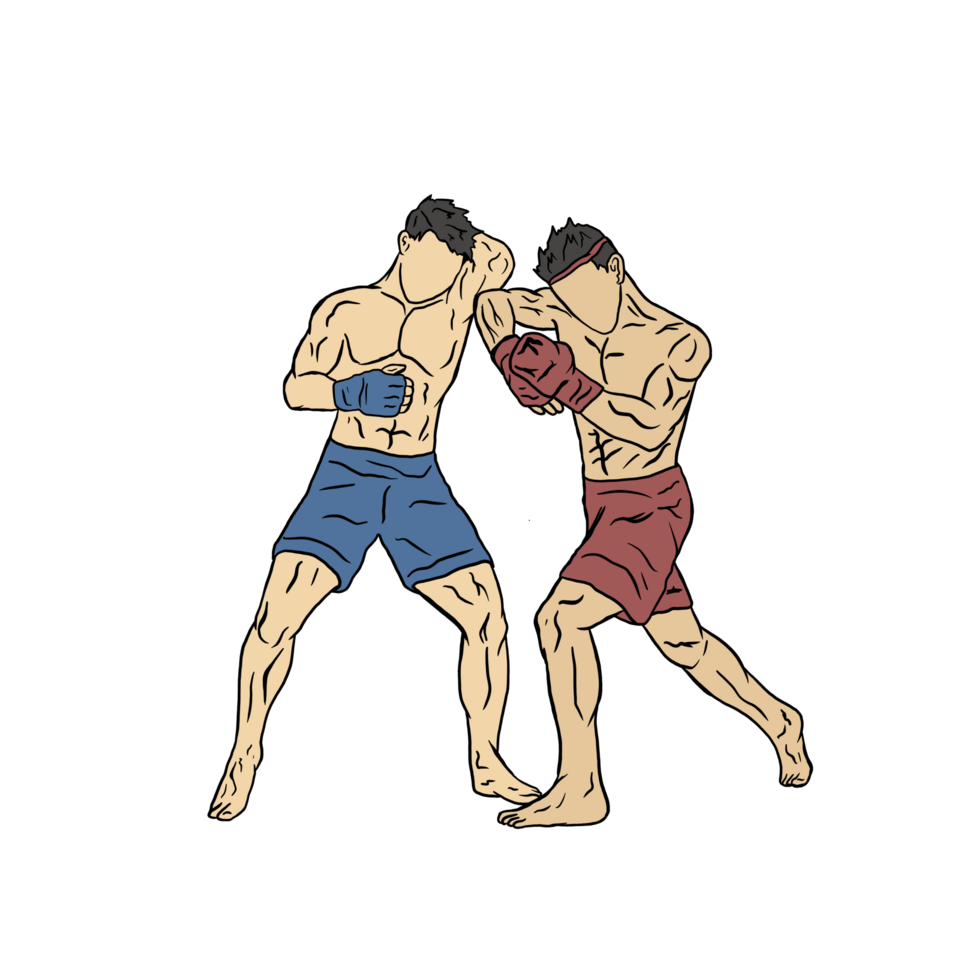 illustration muaythai fighter png