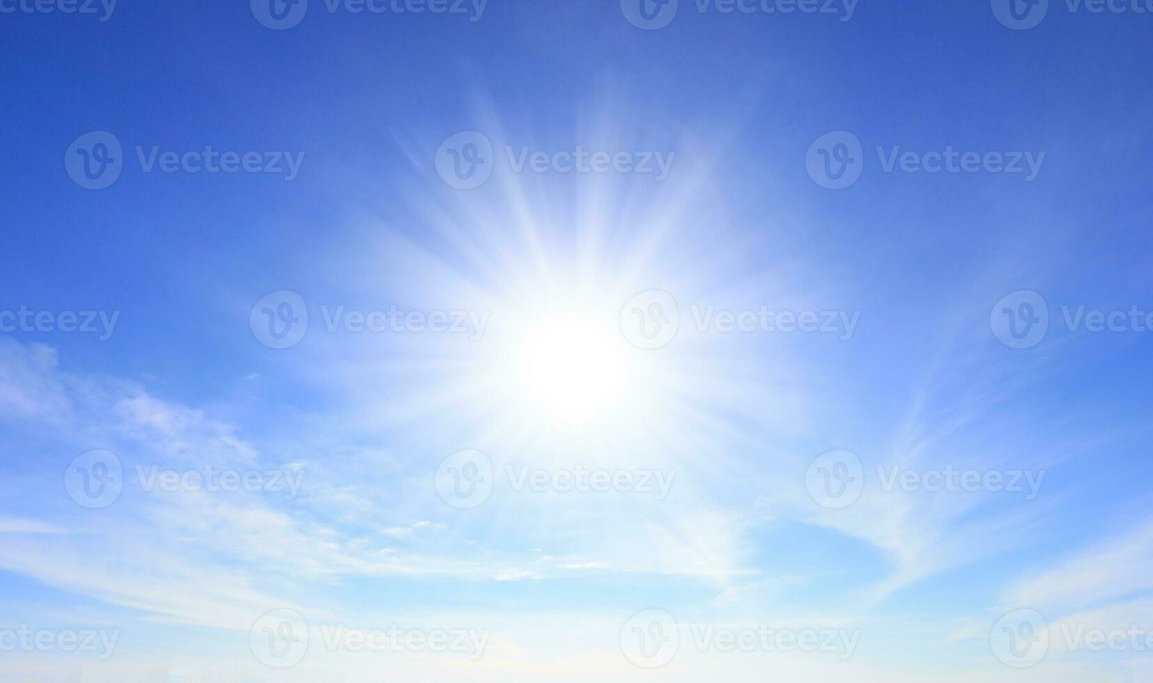 Beautiful bright blue skies and daytime sunlight. photo