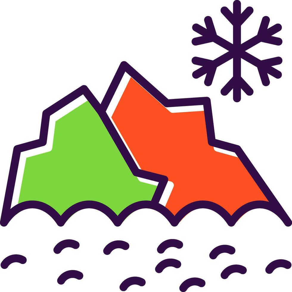 Snowy mountain peak Vector Icon Design