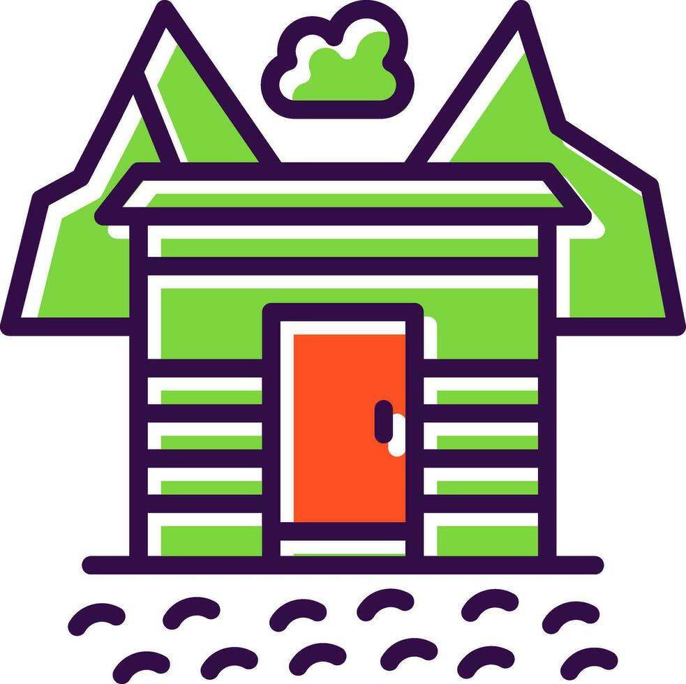 Snow-covered village Vector Icon Design