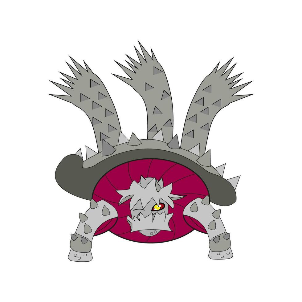 Animal with three tail. Vector illustration. All elements are isolated