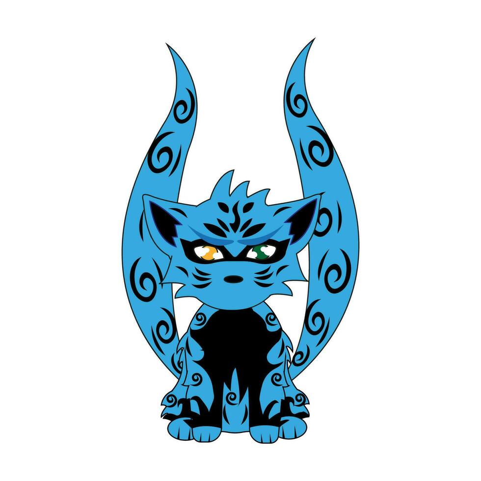 Animal with two tail. Vector illustration. All elements are isolated