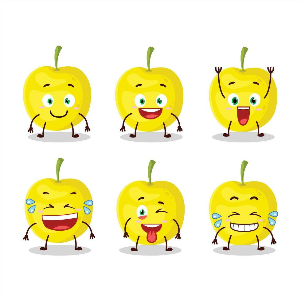 dibujos animados personaje de amarillo Cereza con sonrisa expresión vector