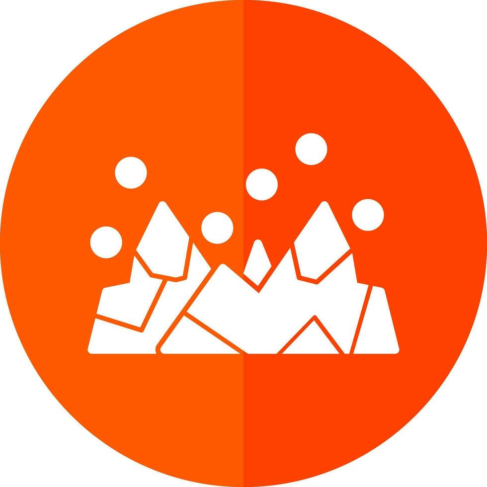 Snow-covered mountain Vector Icon Design