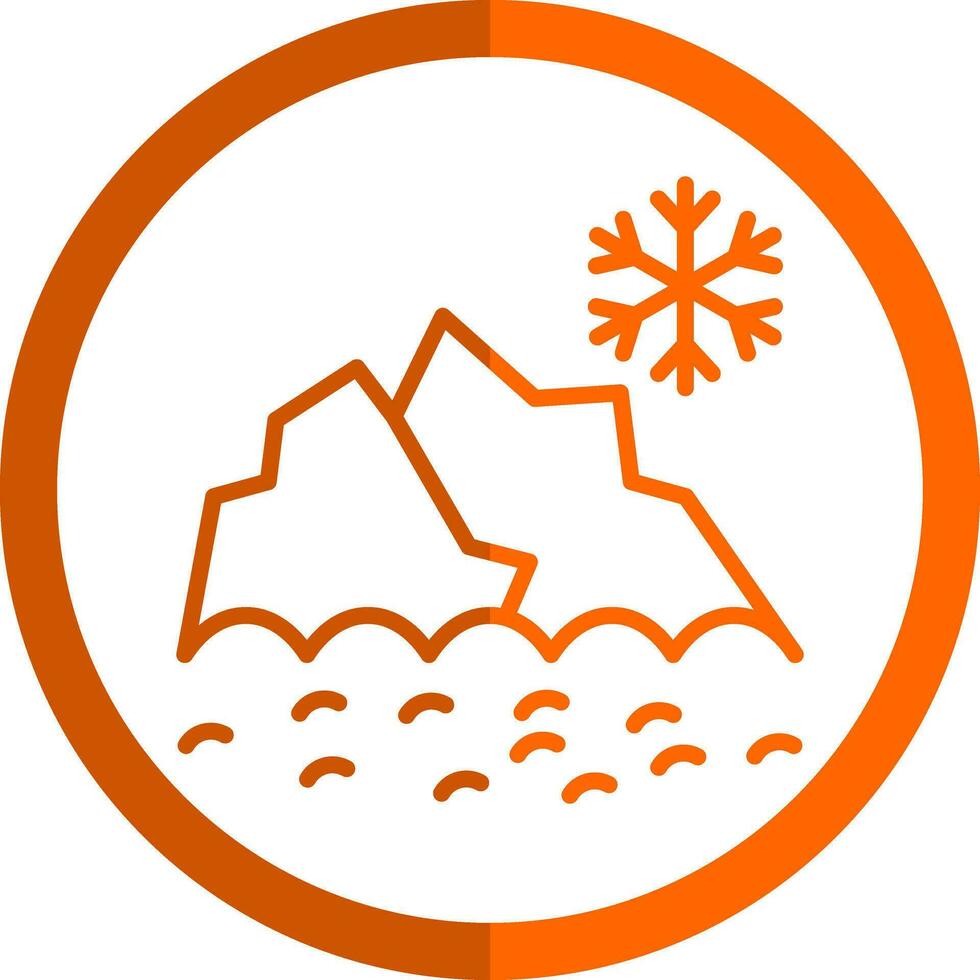 Snowy mountain peak Vector Icon Design