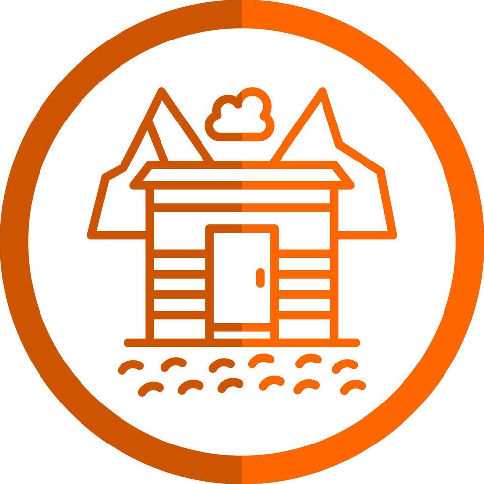 Snow-covered village Vector Icon Design