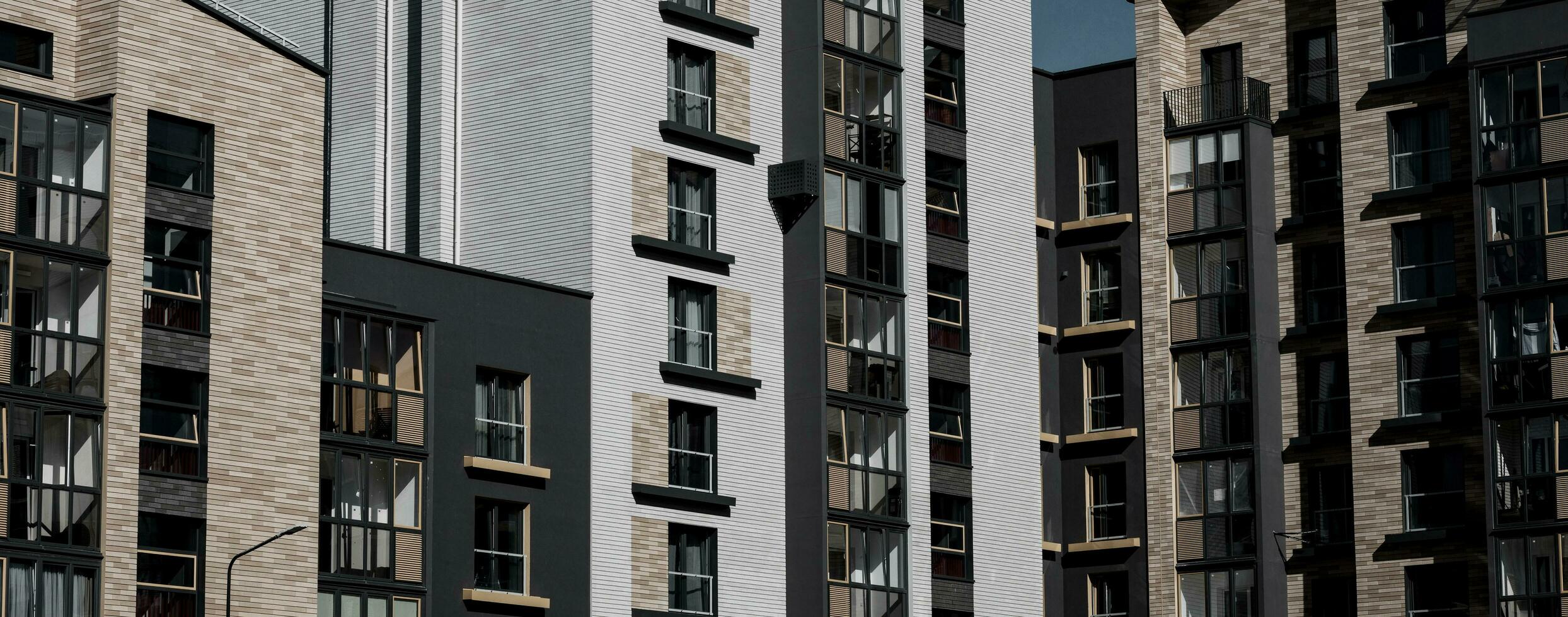 Minsk, Belarus, July 2023 - Luxury apartment buildings. photo