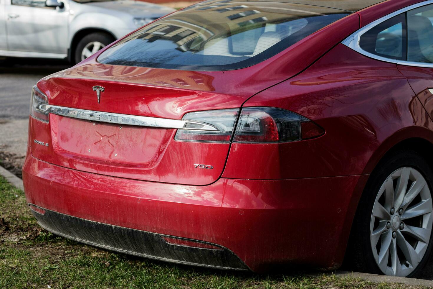 Minsk, Belarus, July  2023 - electric sedan tesla model s photo